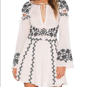 For Love and Lemons Pink Embroidered Dress